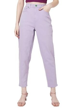 Women Mom Jeans - Lavender