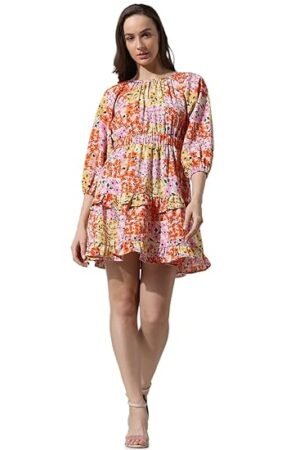 OL Women's Polyester A-Line Mini Dress