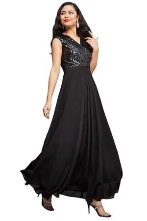 Miss Chase Women's V-Neck Cap Sleeved Solid Wrap Maxi Dress